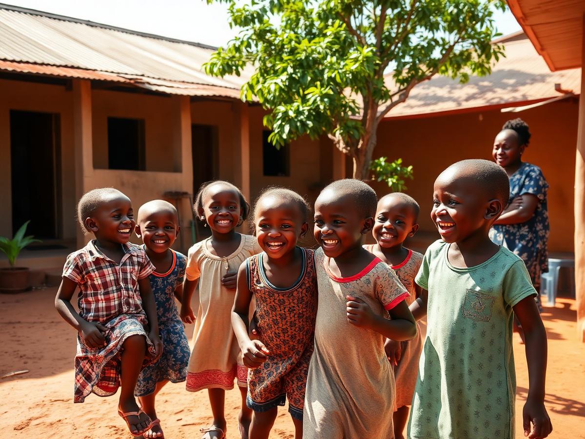 Children playing safely at a community centre